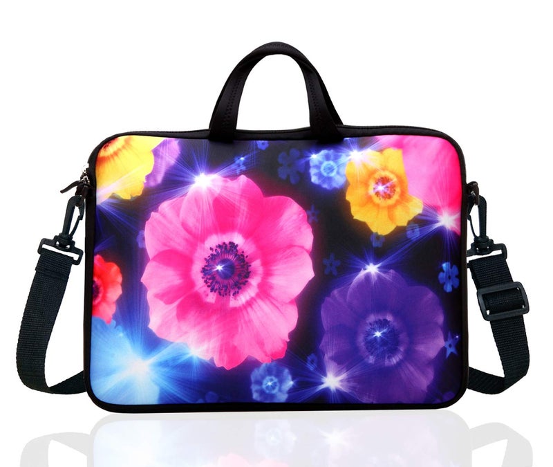 TAIDY 15.6-Inch Laptop Shoulder Bag Case Sleeve For 14 15" 15.6 Inch HP/Dell/Lenovo Colourful Flower - Image 2